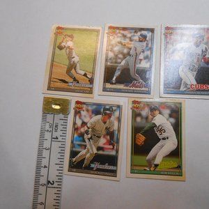 Vtg 5 mini tiny baseball cards Topps Cracker Jacks Cubs Mets Yankees Athletics ⚾